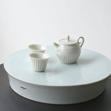 Load image into Gallery viewer, 青白磁三ッ丸台皿(8寸) / 竹下努