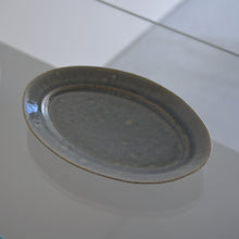 画像をギャラリービューアに読み込む, 碧灰釉オーバルリム皿大 / 清岡幸道