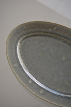 画像をギャラリービューアに読み込む, 碧灰釉オーバルリム皿大 / 清岡幸道