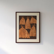 画像をギャラリービューアに読み込む, 染絵額 アフリカの家(額付) / 名取敏雄