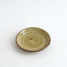 画像をギャラリービューアに読み込む, くし目小皿 黄 / 袖師窯