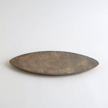 Load image into Gallery viewer, 一閑張盛器楕円/灰蒔地白 / TESUKI paper works