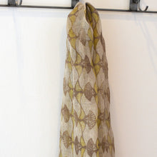 画像をギャラリービューアに読み込む, 麻のストール(ougi; ブラウン×イエロー)/ 神山結子
