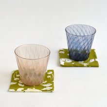 画像をギャラリービューアに読み込む, 木綿のコースター 9*9 (Pot mum; オリーブグリーン)/ 神山結子