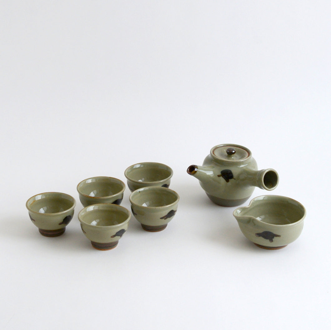 並笹絵煎茶セット 大 / 袖師窯